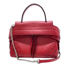 トッズ ウェーブ 2WAY ハンドバッグ ショルダーバッグ クロスボディ レザー 肩掛け レッド TOD'S レディース 人気 定番 上品 高級感 エレガント