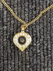 P30-20251204-05 Christian Dior ハート ペンダント ネックレス ゴールド ヴィンテージ CDロゴ