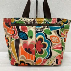 6964　LeSportsac　レスポートサック　　 トートバッグ　ハンドバッグ　手提げ エブリガールトート ナイロン　軽量　シンプル　カジュアル 総柄　花柄　フラワー　ブラウン系 ポケット多数　多機能　機能的