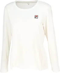 フィラ FILA テニス ロングスリーブシャツ レディース ウィメンズ 女性 大人 長袖 ロンT トップス ウェア ロゴ ワンポイント プリーツ スタイルアップ 部活動 クラブ スクール  EL0206 12C ダークブルー