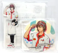 【中古】不二周助 アクリルスタンド  バッジ セガ ラッキーくじオンライン テニプリ アメリカンダイナー