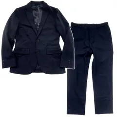 ストレッチ ホームスパン ジャケット パンツ セットアップ ネイビー S