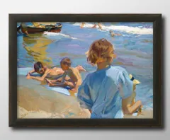 ホワキン・ソローリャ・バスティーダ、バレンシアの乗馬、新品額装付 バレンシアの浜辺にて - ホアキン・ソローリャ・イ・バスティーダ