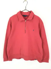 レディース 古着 90s Ralph Lauren ポニー 刺しゅう ハーフジップ 襟付き スウェット トレーナー XL 古着 