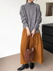 新作・大人気の綿感ぽっちゃりスカート　和風秋冬キルティング　着回しできる防寒スタイルアップミニスカート