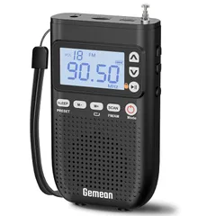 Gemean J-618 ワイヤレスイヤホンに接続可携帯 ラジオ おしゃれ 小型 AM FM ワイド FM 放送局手動プリセット マイクロSDカード（一曲リピート、シャッフル再生、全部再生対応） ブルートゥース機能 イヤホンジャック ブルートゥーススピーカ 0