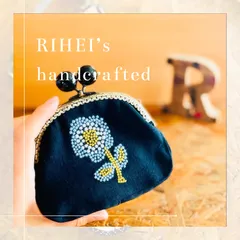 107 SALE！！大人かわいい❤︎お花刺繍のがま口ポーチ（水色お花）