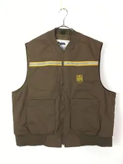 古着 00s USA製 ups 企業 フロッキー プリント リフレクター ライン パデット ベスト XL 古着 