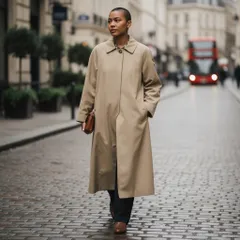 Aquascutum アクアスキュータム トレンチコート バルマカーンコート クラブチェック クラシックデザイン ステンカラーコート コットン ベージュ【中古】 ユニセックスのサムネイル