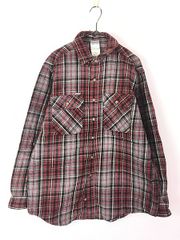カーハート　長袖フランネルシャツ　バッファローチェック　赤　黒　古着女子　XXL carhartt - カーハート 長袖フランネルシャツ バッファローチェック 赤