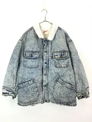 古着 80s USA製 Levi's 70610-0218 「Tバック」 ブルー デニム ボア スタンドカラー ワーク ジャケット Gジャン M 
