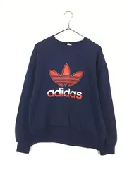 古着 80s Canada製 adidas BIG トレフォイル プリント スウェット トレーナー M 古着 