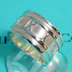 極美品17号 ティファニー アトラス ワイド リング シルバー/25-2184S