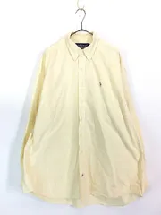 古着 90s Ralph Lauren 黄×白 ストライプ OXフォード BD シャツ XL 古着 