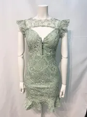 1916 DAZZY デイジー　キャバクラ　ドレス　総レース　フラワー　タイト　ミニ　マーメイド　フロントカット　キャバドレス　M