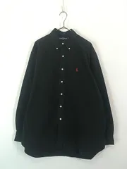 古着 90s Ralph Lauren 「BLAKE」 ワンポイント ソリッド BD シャツ 黒 L 古着 