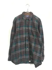 古着 80s USA製 Pendleton ダーク チェック ウール シャツ XL 