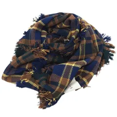新品 MACKINTOSH WOOL WOVEN SCARF WITH FRINGE 大判 マフラー GREEN BLUE CHECK 英国製 マッキントッシュ レディース 5RS/K06351/KEC04/