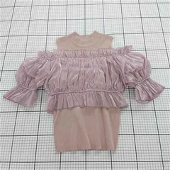 ◇ ⊂ clear クリア CL-9043 オフショルダー フリルブラウス ピンク系 レディース F E  【1510070017802】