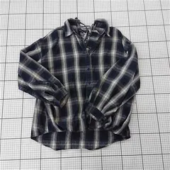 ◇ ⊇ イング INGNI チェック柄レースアップシャツ ネイビー系 M レディース E  【1510290002855】