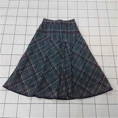 ◇ Θ エニィシス anySiS チェック柄フレアスカート グリーン系 ナイロン レディース グリーン系 サイズ1 E  【1510290012021】