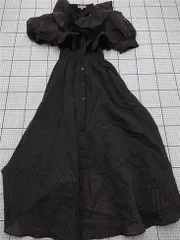 ◇ ⊂ ワンピース リエンダ rienda ストライプフリルワンピース ブラック系 Mサイズ レディース E  【1511100002584】