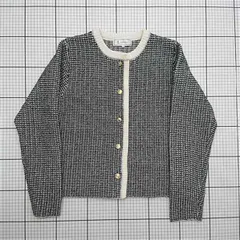 ◇ ⊇ ロペピクニック ROPÉ PICNIC ツイード調ニットカーディガン 38 ブラック系 レディース E  【1511100003925】