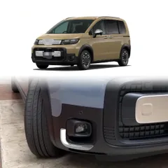 【送料無料】2024年ホンダフリードCROSSTAR専用フロントバンパーフォグランプ眉毛装飾フレーム｜ABS電気メッキ仕上げ・ピアノブラックZX05