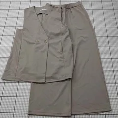 ◇ ⊂ ザ ショップ ティーケー THE SHOP TK セットアップ ベスト＆ワイドパンツ ベージュ系 レディース L E  【1511100003635】