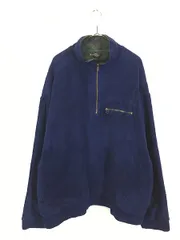 古着 90s BANANA REPUBLIC チェック ライナー ハーフジップ プルオーバー パイル フリース ジャケット XL 