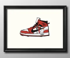 12771ナイキ アート スニーカー A3 サイズ ポスター アート おしゃれ 絵画 インテリア 北欧 イラスト マット紙 艶消し アートパネル 額 フレーム デザイン 壁掛け ギフト 新築祝い ディスプレイ 