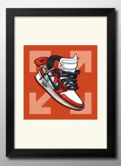 12772ナイキ アート スニーカー A3 サイズ ポスター アート おしゃれ 絵画 インテリア 北欧 イラスト マット紙 艶消し アートパネル 額 フレーム デザイン 壁掛け ギフト 新築祝い ディスプレイ 