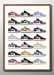 12861ナイキ アート スニーカー A3 サイズ ポスター アート おしゃれ 絵画 インテリア 北欧 イラスト マット紙 艶消し アートパネル 額 フレーム デザイン 壁掛け ギフト 新築祝い ディスプレイ 