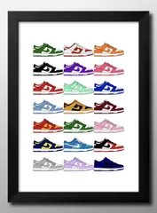 12855ナイキ アート スニーカー A3 サイズ ポスター アート おしゃれ 絵画 インテリア 北欧 イラスト マット紙 艶消し アートパネル 額 フレーム デザイン 壁掛け ギフト 新築祝い ディスプレイ 