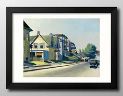13311エドワード ホッパー Sun on Prospect Street A3 サイズ ポスター アート おしゃれ 絵画 インテリア 北欧 イラスト マット紙 艶消し アートパネル 額 フレーム デザイン 壁掛け ギフト 新築祝い ディスプレイ