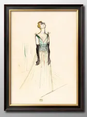 13091イヴェット ギルベール、アンリ ド トゥールーズ ロートレック A3 サイズ ポスター アート おしゃれ 絵画 インテリア 北欧 イラスト マット紙 艶消し アートパネル 額 フレーム デザイン 壁掛け ギフト 新築祝い ディスプレイ