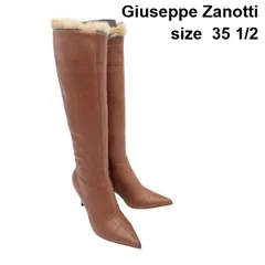 ■ ジュゼッペザノッティ Giuseppe Zanotti ロングブーツ ポインテッドトゥ ブラウン レザー 35 1/2 約22.0cm前後 レディース S5Y090のサムネイル