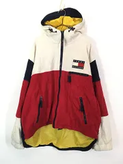 古着 90s TOMMY HILFIGER フラッグ パッチ ナイロン ライナー フリース ジャケット パーカー XL 古着 