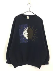 古着 90s USA製 太陽 月 サン ムーン アート スウェット トレーナー XL 古着 