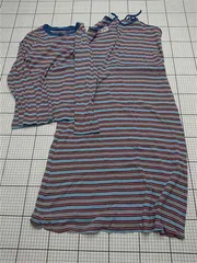 ◇ ⊇ ボーダー柄ロングワンピース＆長袖カットソーセット ONEサイズ レディース E  【1511100005356】