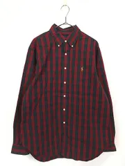 古着 90s Ralph Lauren 「CLASSIC FIT」 緑×赤 チェック BD シャツ 16 1/2 古着 