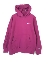 古着 90s USA製 Champion ワンポイント 前V スウェット パーカー 紫 L 古着 