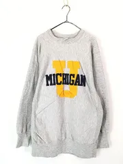 古着 90s USA製 Champion Reverse Weave 「MICHIGAN」 カレッジ ナイロン パッチ リバース スウェット XXL 古着 