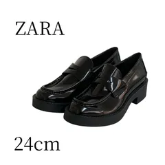 訳あり ZARA ザラ ブラック ローファー・革靴 24cm