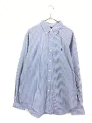 古着 90s Ralph Lauren 「CLASSIC FIT」 マルチ ストライプ BD シャツ L 古着 