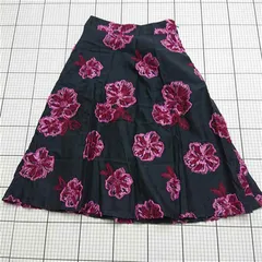 ◇ ⊇ ミッシュマッシュ MISCH MASCH 花柄刺繍フレアスカート ブラック系 レディース サイズ36 S E  【1511100006148】