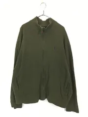 古着 Polo Ralph Lauren ハイゲージ コットン ニット スウェット ジップ カーディガン オリーブ XL 古着 