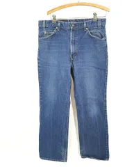古着 90s USA製 Levi's 517-0217 濃紺 ブルー デニム ブーツカット パンツ ジーンズ W34 L29 