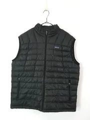 古着 11s Patagonia 「ダウン セーター」 軽量 & 薄手 グース ダウン ベスト パッカブル 黒 L 古着 