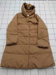 ◇ ⊇ アースミュージックアンドエコロジー ショールカラー中綿ダウンコート ベージュ系 L レディース E  【1511100006353】